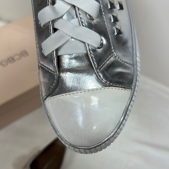 BCBGeneration Silver and White Studded Sneakers - Picture 3 of 12